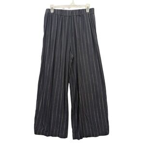 Aritzia Wilfred Faun High Waisted Cropped Wide Leg Pinstripe Tie Waist Pants M